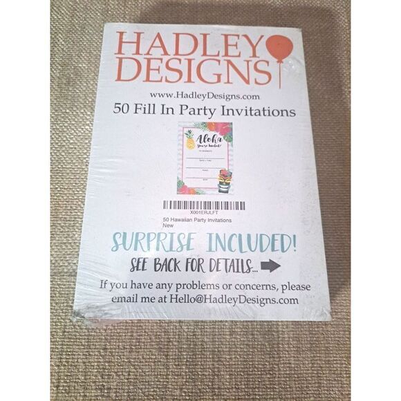 Hadley Designs Aloha 50 Fill In‎ Party Invitations Send Out Get Together Invites - Picture 2 of 3